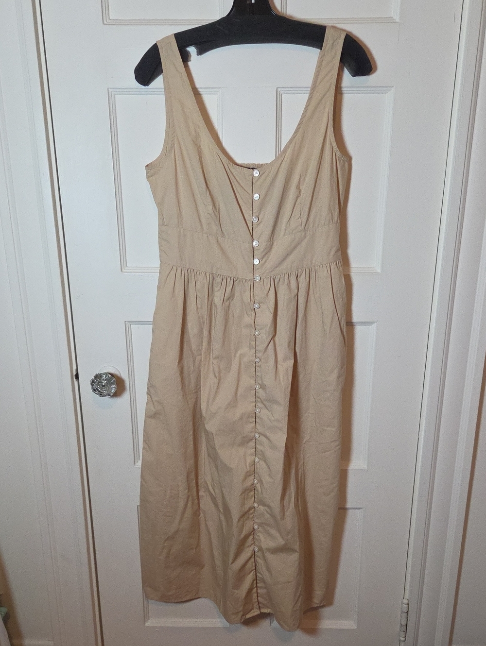 J.Crew Sleeveless Button-Front Cotton Poplin Midi Dress In Beachwood Size 8 - Picture 5 of 16